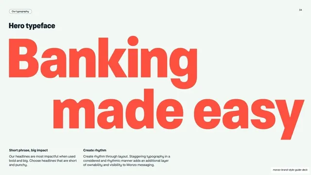Monzo hero typeface in use
