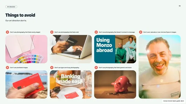 Monzo art direction things to avoid