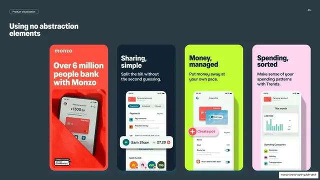 Monzo using no abstraction elements