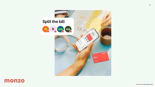 Monzo brand expression: Split the bill lifestyle scene