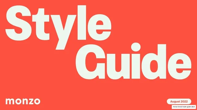 Monzo Brand Style Guide 2022, minimal, editorial, vibrant