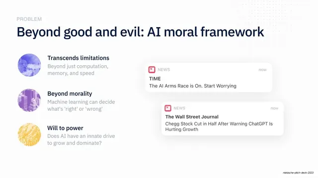 Beyond good and evil problem slide, minimal, light-mode, light