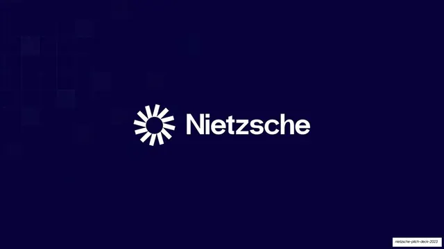 Nietzsche Pitch Deck 2023, minimal, corporate-clean, dark