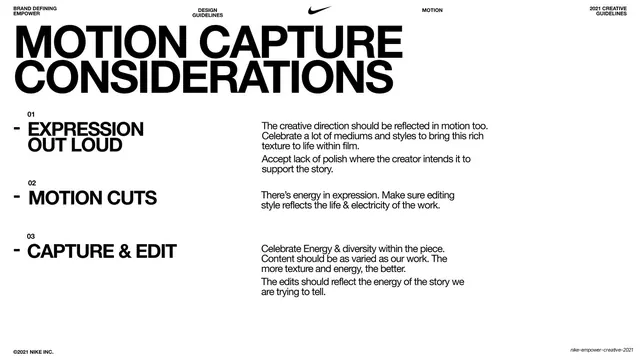 Motion Capture Considerations three-point list