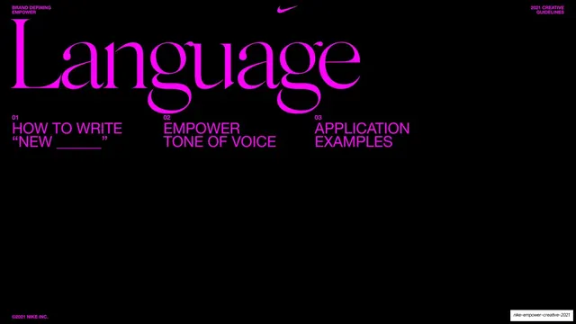 Language section opener with contents