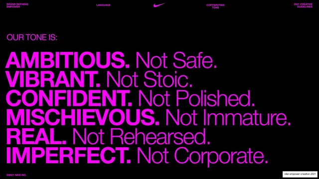 Our tone is, adjective contrast list