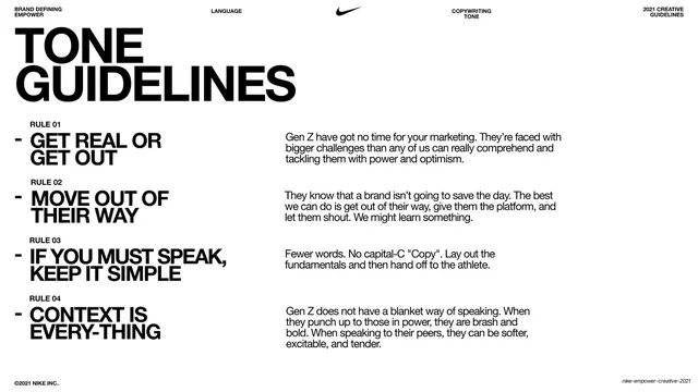 Tone guidelines, four numbered rules