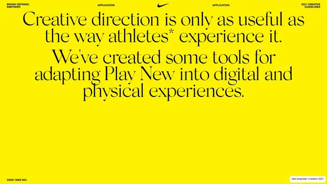 Creative direction serves the athlete