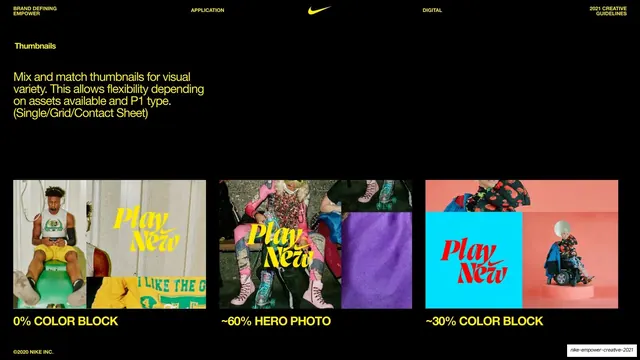 Thumbnails mix and match, color-block ratios
