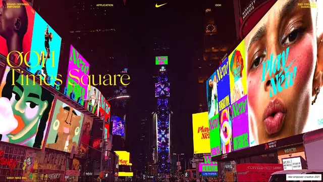 OOH Times Square night billboards