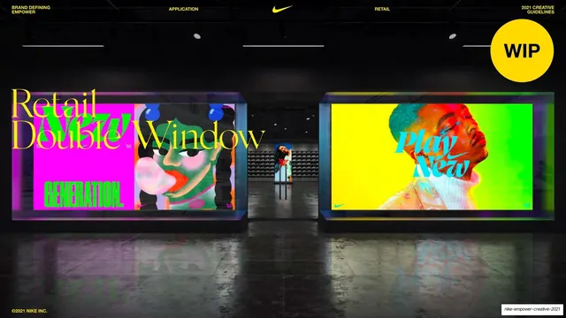 Retail double-window display mockup