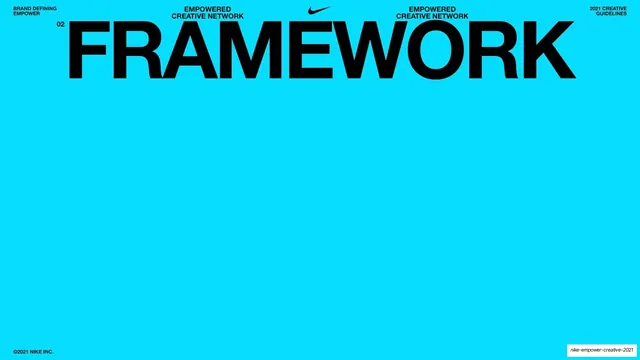 Framework oversized section divider on cyan, minimal, swiss, vibrant
