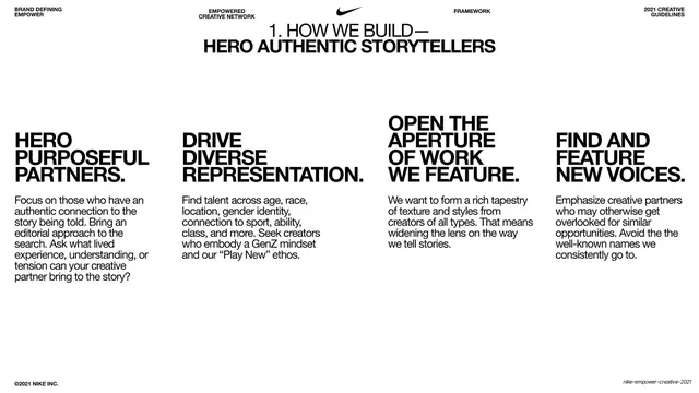 Hero Authentic Storytellers four-point guidance