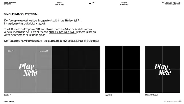 Single image vertical layout spec