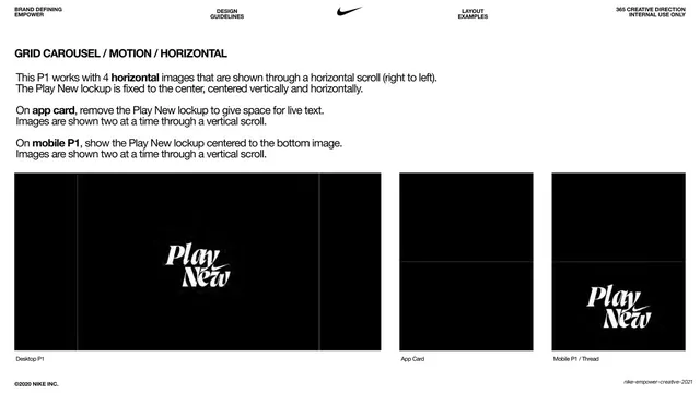 Grid carousel horizontal motion layout spec, minimal, technical, light