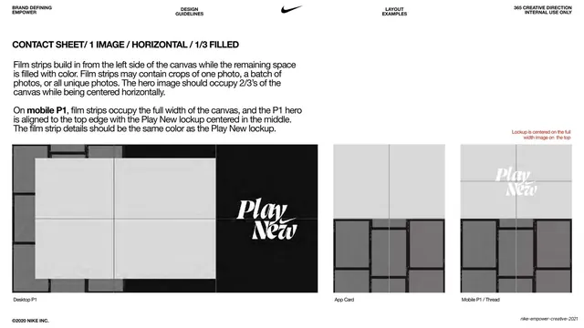 Contact sheet horizontal one-third filled layout spec