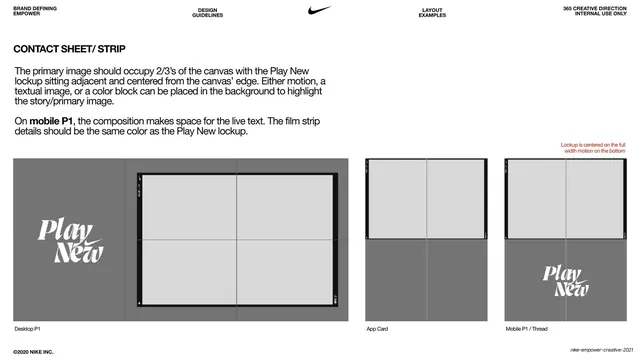 Contact sheet strip layout spec