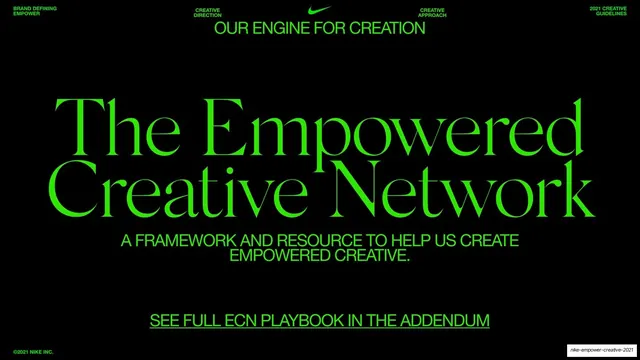 Empowered Creative Network title (serif on black)