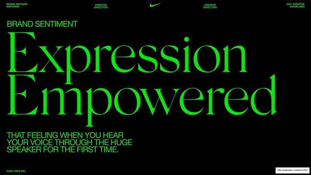 Expression Empowered brand sentiment (serif on black)
