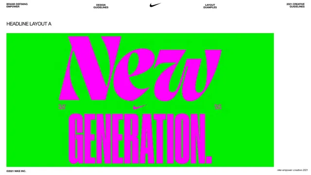 Nike Empower Headline Layout A example