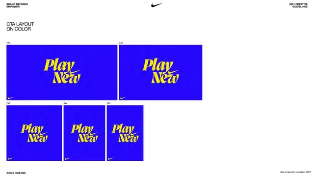 Nike Empower CTA Layout on color