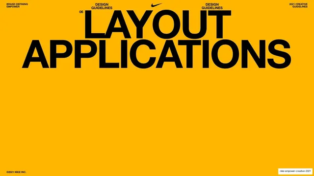 Nike Empower Layout Applications section divider