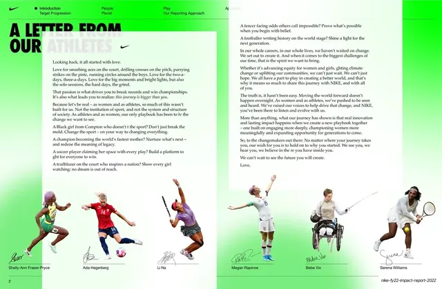 Letter from our athletes spread