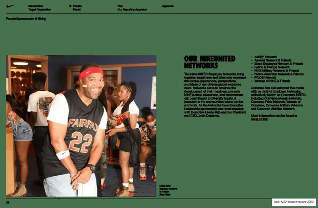 Our NikeUNITED Networks spread with employee photo and list