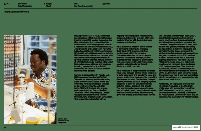 NIKE storytelling by design text spread with portrait