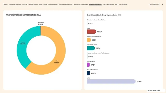 Overall Demographics donut and bar-list cards, corporate-clean, light-mode, light