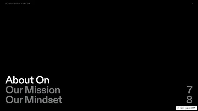 About On section divider, editorial, minimal, dark