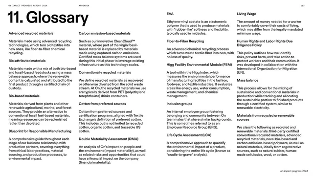 Glossary multi-column definitions