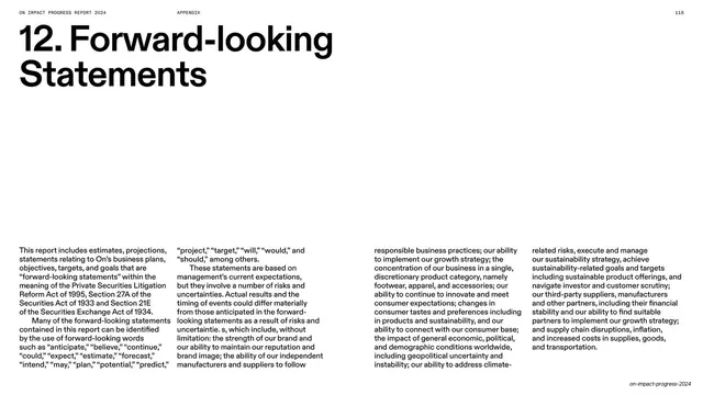 Forward-looking statements legal page