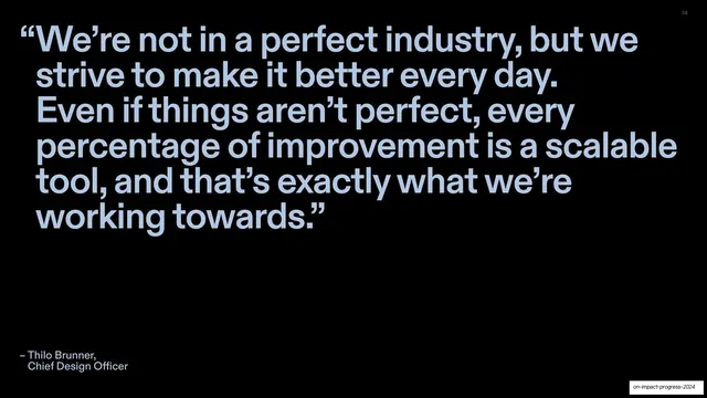 We're not in a perfect industry" full-bleed quote