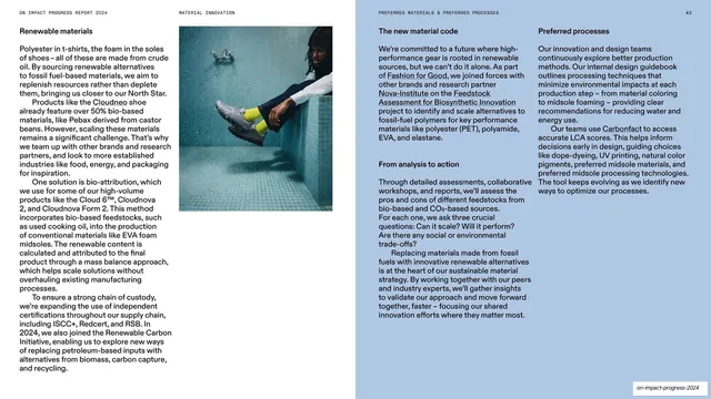 Renewable materials text-and-photo spread
