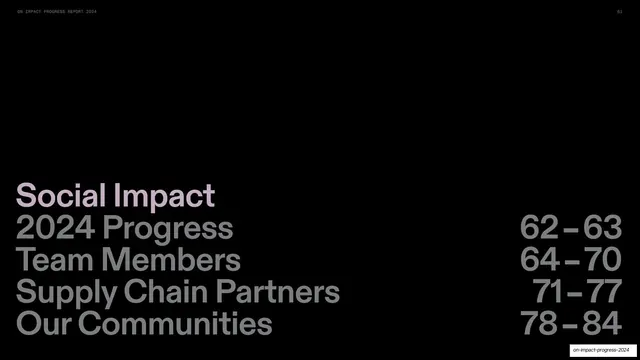 Social Impact section divider with contents