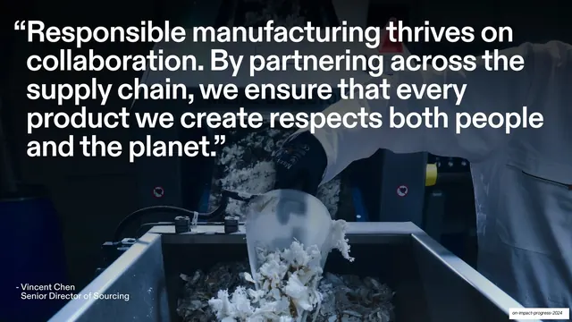 Responsible manufacturing photo quote (Vincent Chen), editorial, photographic, dark