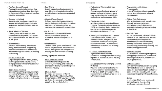 Partnerships directory continuation with DEI groups, editorial, swiss, light