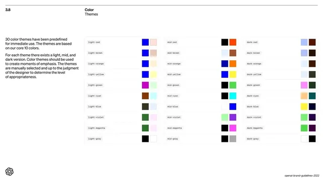 Thirty color themes grid, minimal, swiss, light
