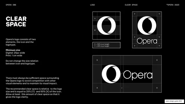 Logo clear space and minimum size, dark-mode, technical, dark