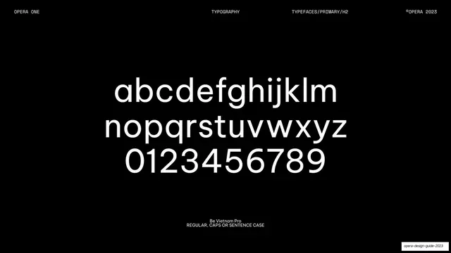 Primary H2 specimen Be Vietnam Pro lowercase