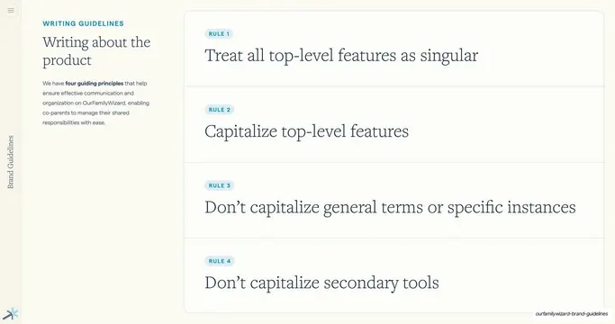 Writing about the product four rules