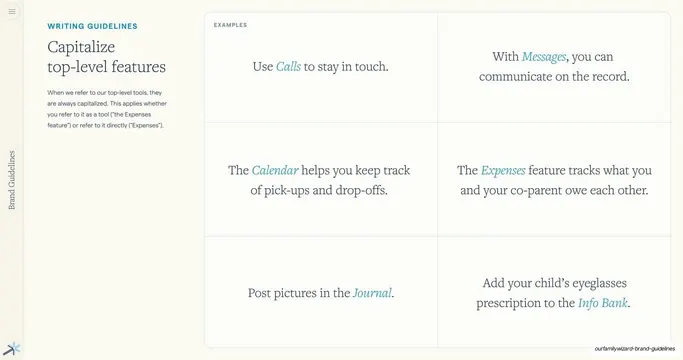 Capitalize features six-cell example grid