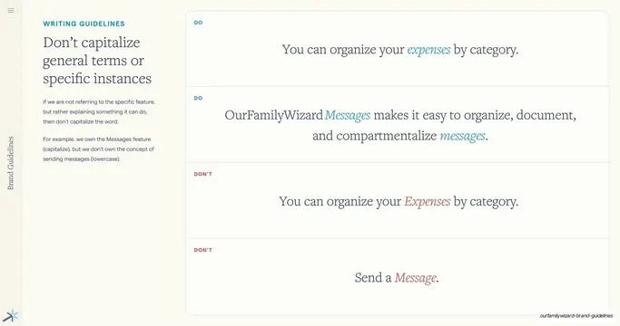 Don't capitalize general terms do/don't examples
