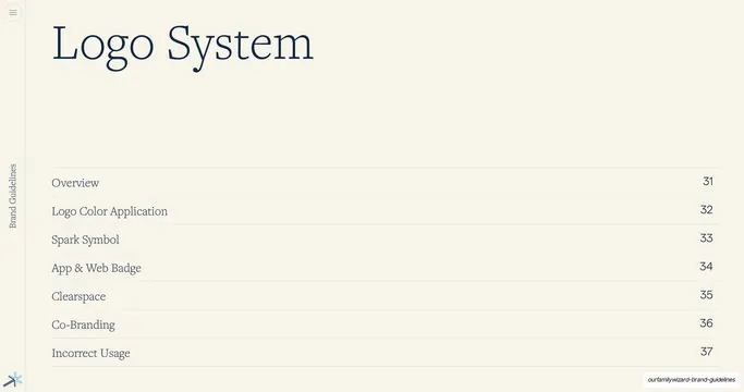 Logo System section contents