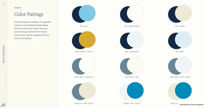 Color Pairings circle grid