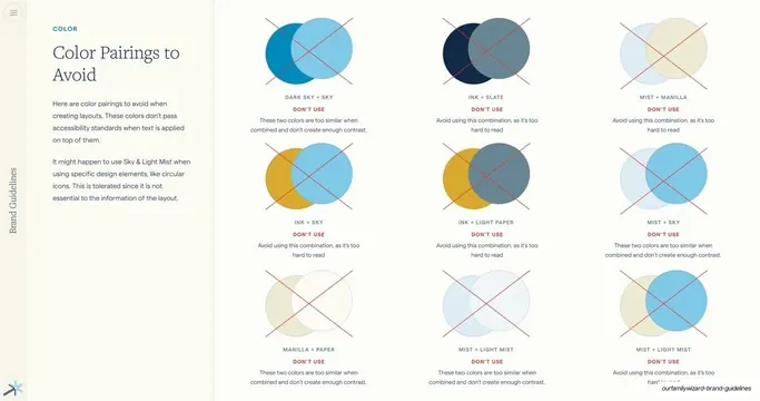 Color Pairings to Avoid grid