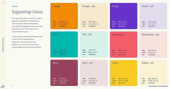Supporting Colors swatch grid