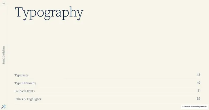 Typography section divider