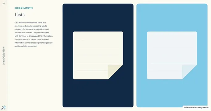 Lists design element